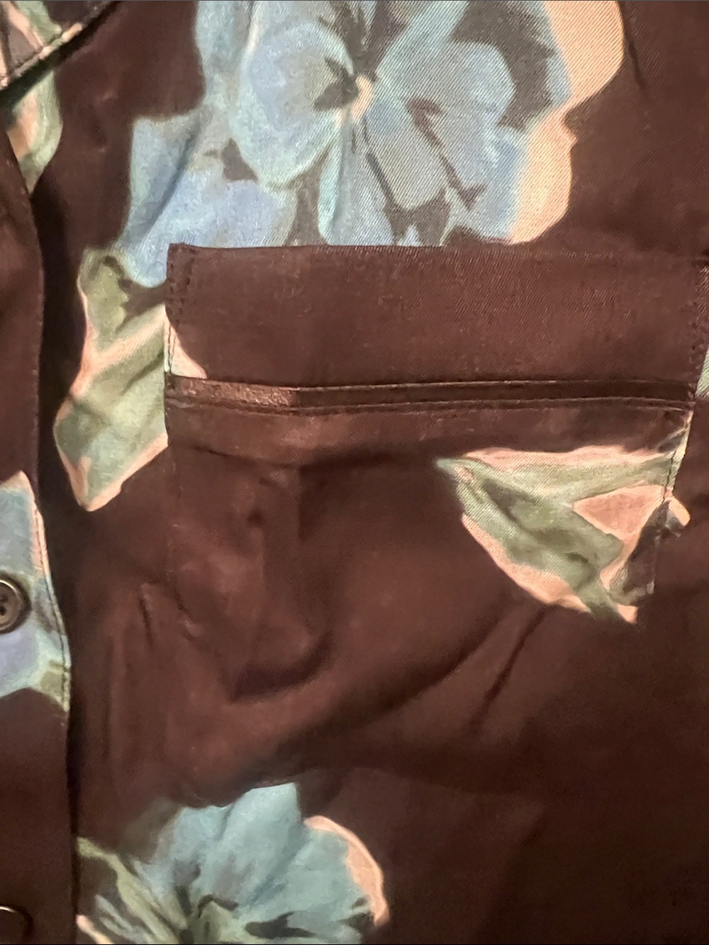 The Kooples Black Button-Down Blouse with Teal Floral Print - Picture 3 of 5